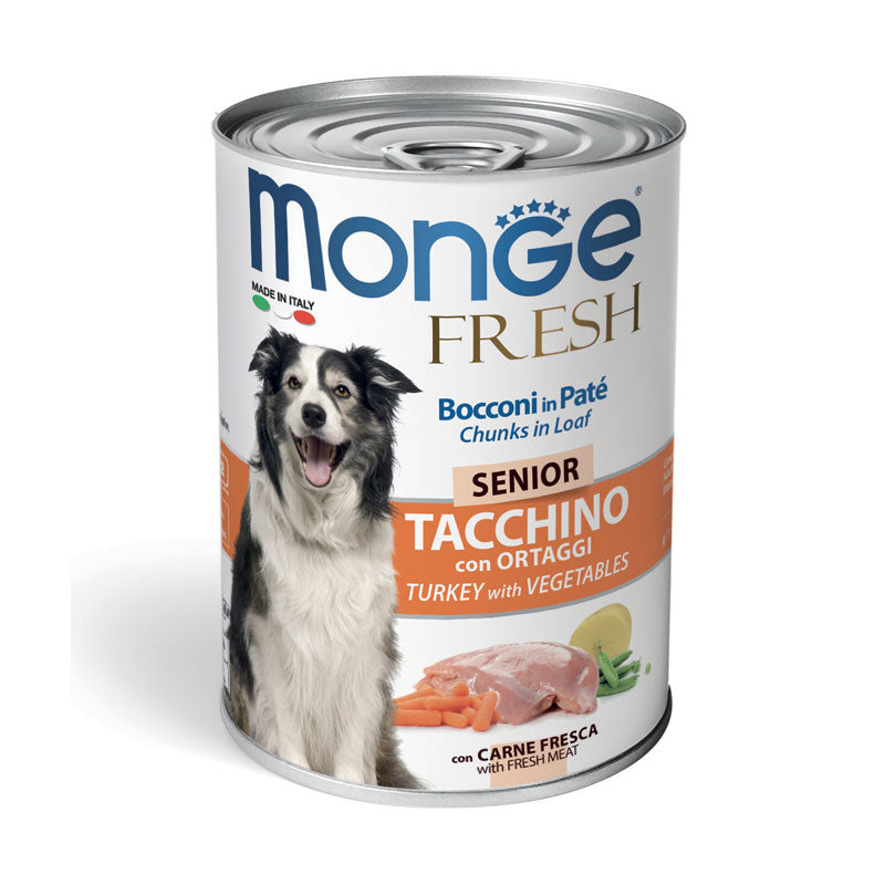Monge Fresh Senior Bocconi in paté con Tacchino e ortaggi
