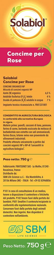 Concime per Rose granulare 750g Solabiol