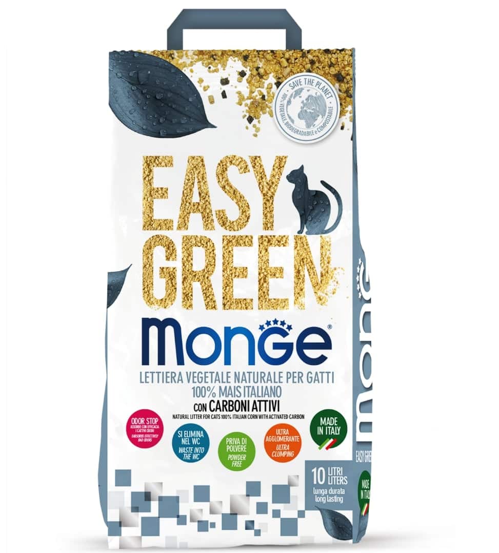 Monge Lettiera Easy Green con Carboni Attivi e Mais 10 l - Giardango