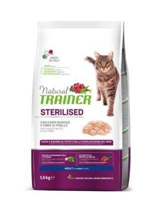 Natural Trainer Sterilised Adult con Carni Bianche e Fibra di Piesello 3 kg - Giardango