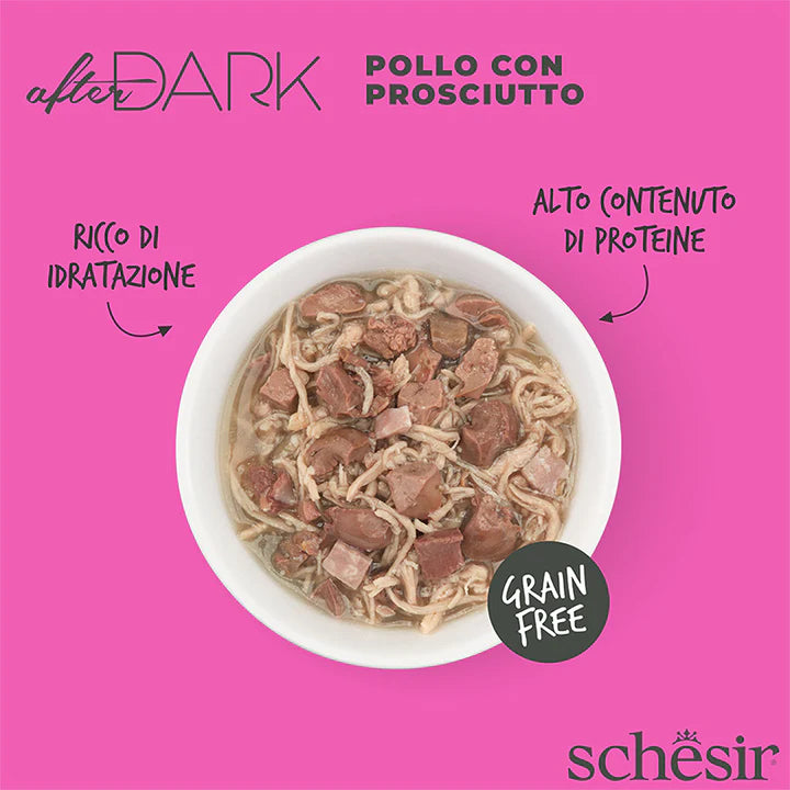 Schesir After Dark Pollo con prosciutto in brodo 80g