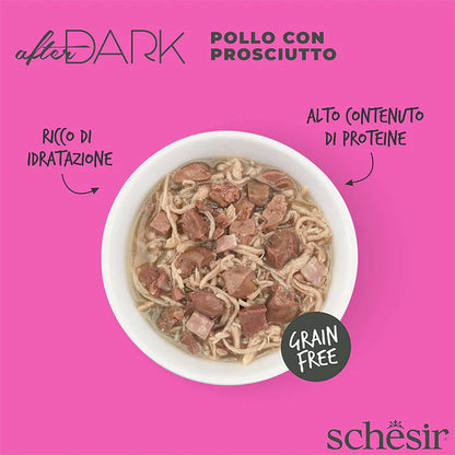 Schesir After Dark Pollo con prosciutto in brodo 80g