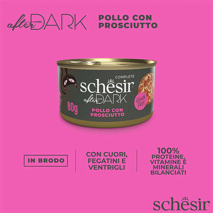 Schesir After Dark Pollo con prosciutto in brodo 80g