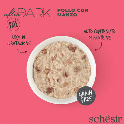 Schesir After Dark Pollo con manzo in paté 80g