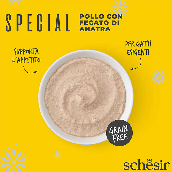 Schesir Special Exigent pollo con fegato di anatra in mousse 70g