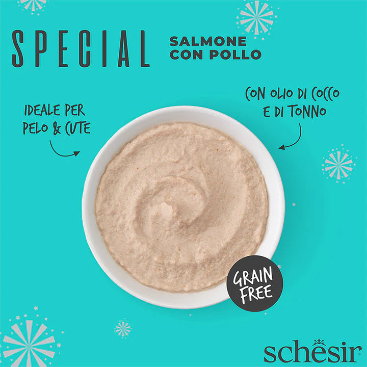 Schesir Special Skin&Coat salmone con pollo in mousse 70g