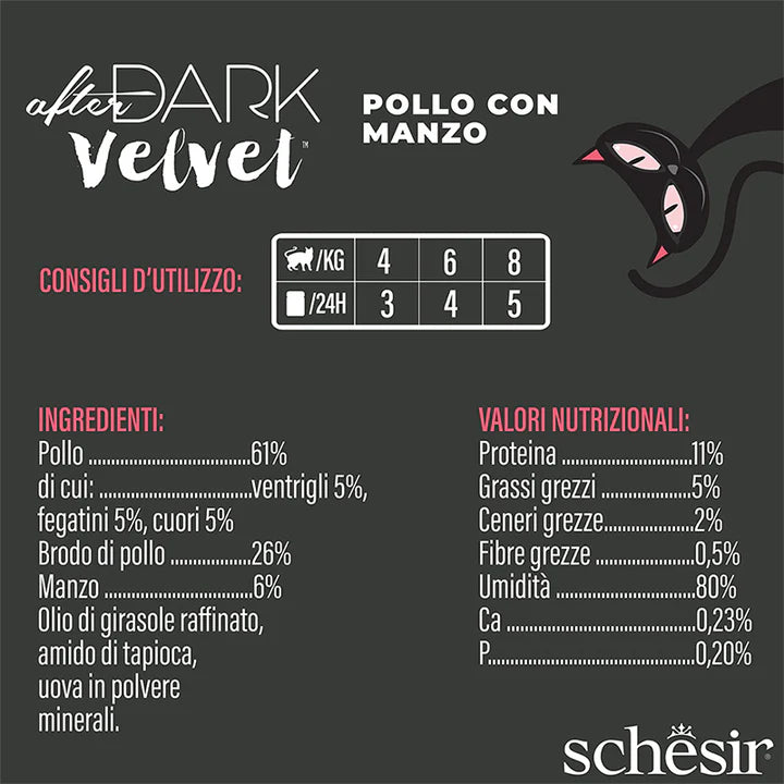 Schesir After Dark Pollo con manzo in mousse 80g