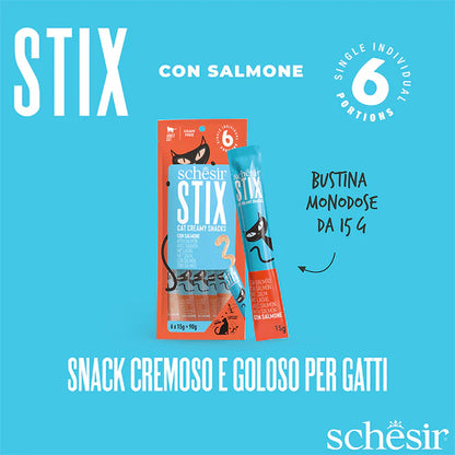 Schesir Stix Snack in crema salmone 90g