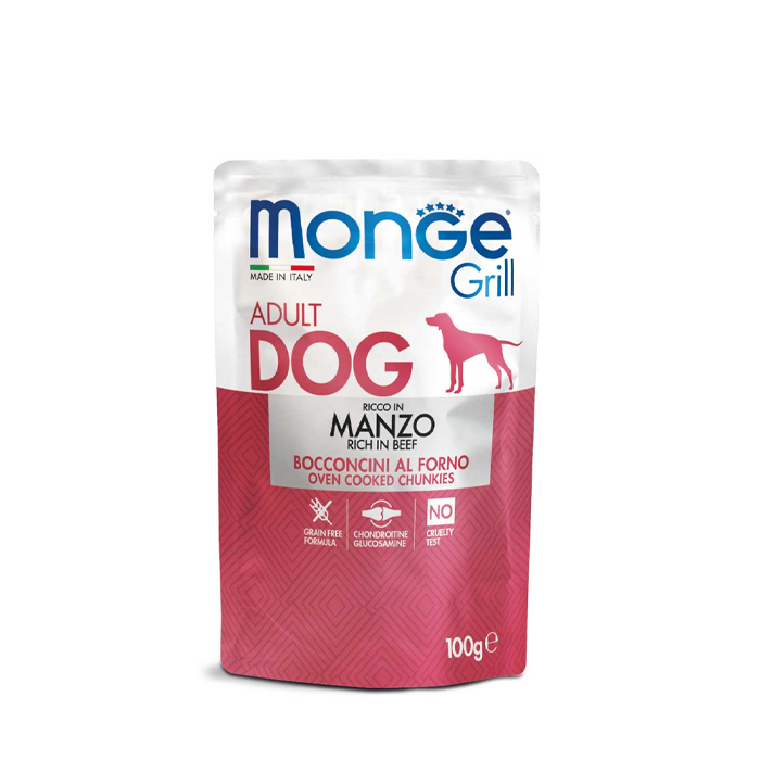 Monge Grill Multipack con Manzo, Merluzzo, Pollo e Tacchino