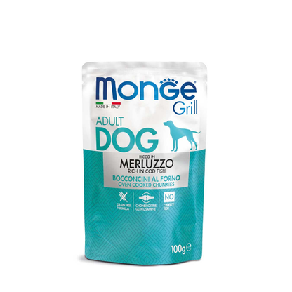 Monge Grill Multipack con Manzo, Merluzzo, Pollo e Tacchino