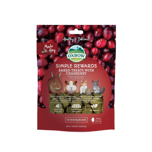 Oxbow Simple Rewards Baked Treats con mirtilli rossi