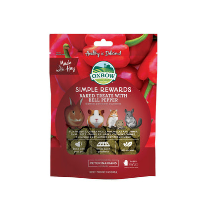 Oxbow Simple Rewards Baked Treats con peperoni rossi