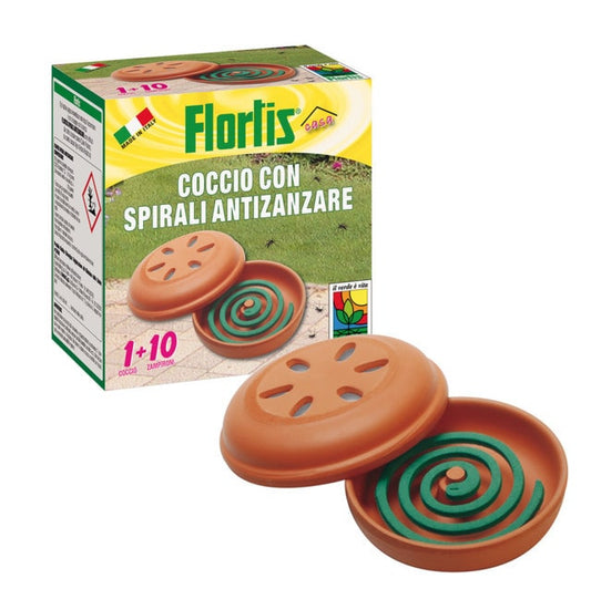 Coccio con 10 spirali antizanzare Flortis - Giardango