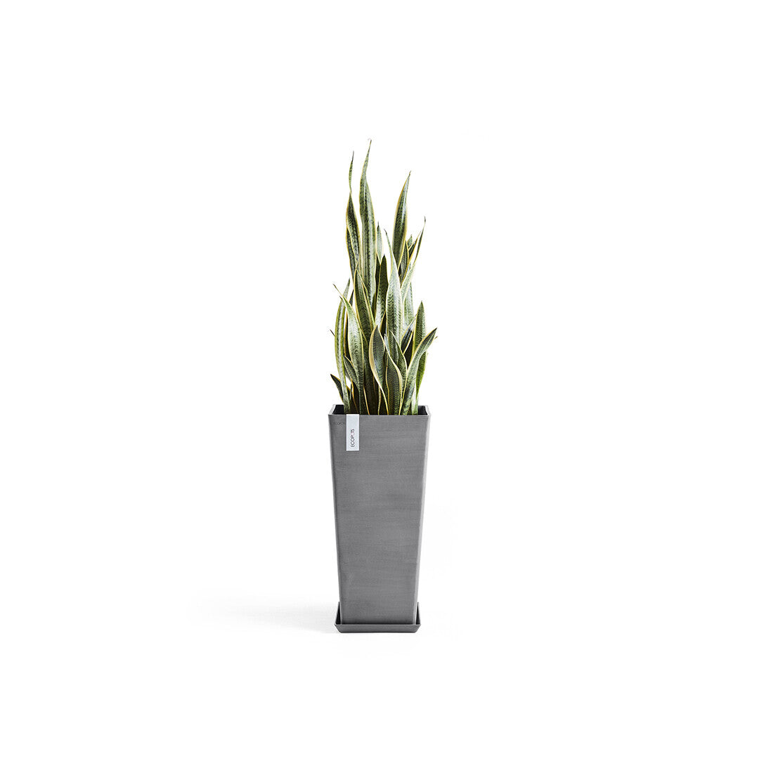 Vaso Squadrato Ecopots Rotterdam High 70 Grigio