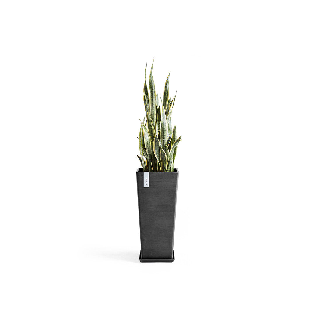 Vaso Squadrato Ecopots Rotterdam High 70 Grigio Scuro
