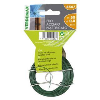 Filo Tondo in Acciaio Plastificato in Bobina da 50 m Diametro 0,8 mm
