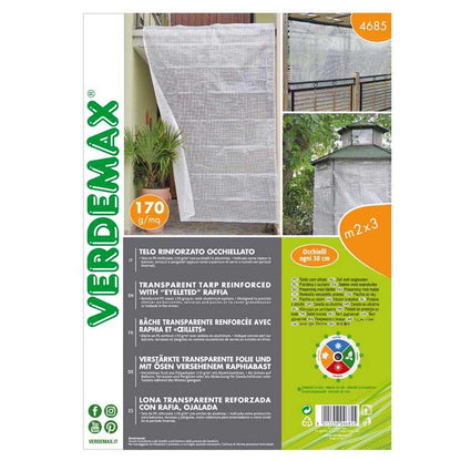 Telo Trasparente Rinforzato con Rafia Occhiellato 170 g/mq - Giardango