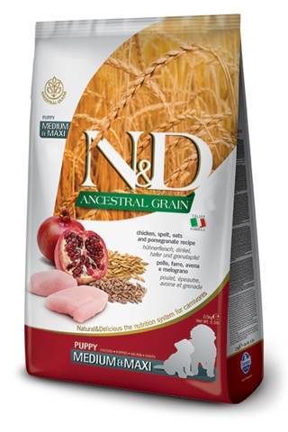 N&D Ancestral Medium e Maxi Puppy con Pollo e Melograno 12 kg - Giardango